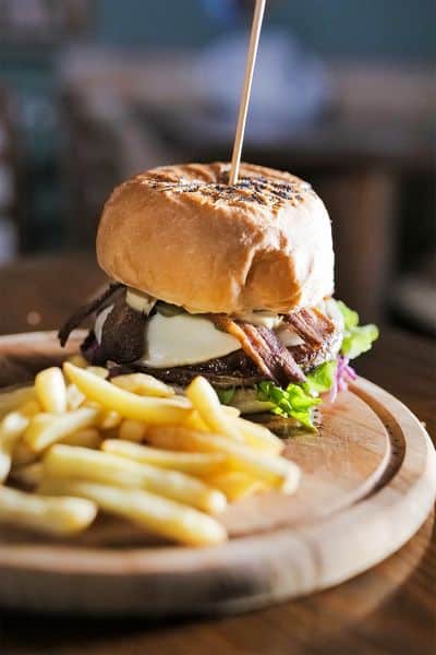 Foto de hamburguesa página web para restaurantes