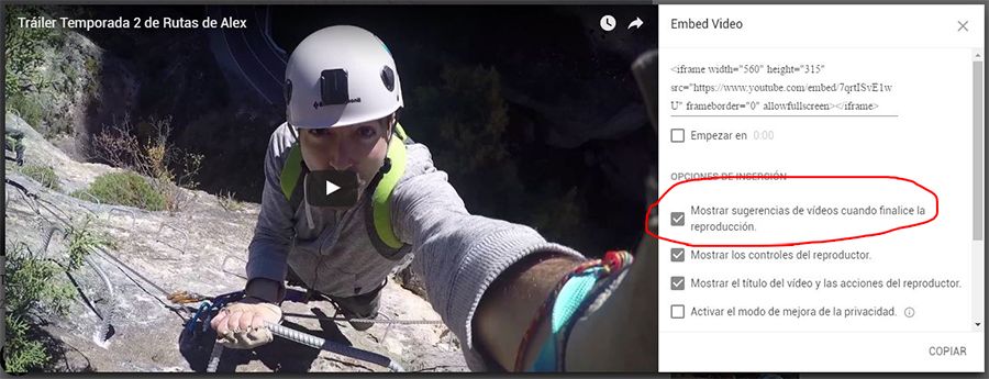 No mostrar sugerencias en videos de youtube