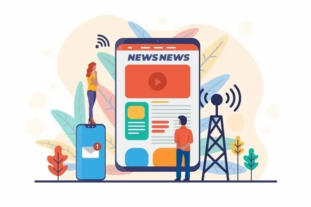 Personas mirando una nota de prensa